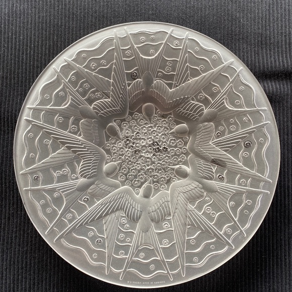 LG VTG Opalescent Art Glass "Hirondelles" Centerpiece Bowl by P d'Avesn of Franc - Picture 1 of 7